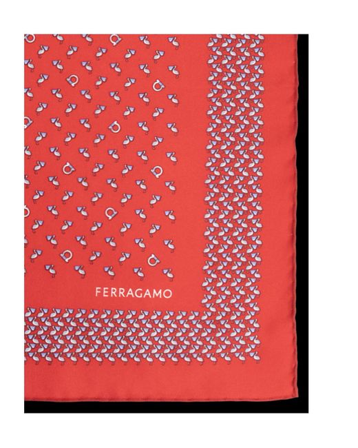 Ferragamo Red Square Pocket Square for men