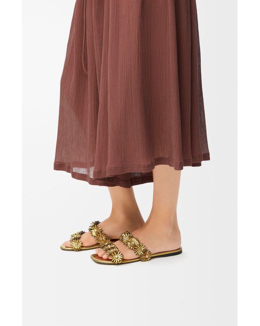 Loewe Metallic X Paula's Ibiza Calfskin Flower Sandals