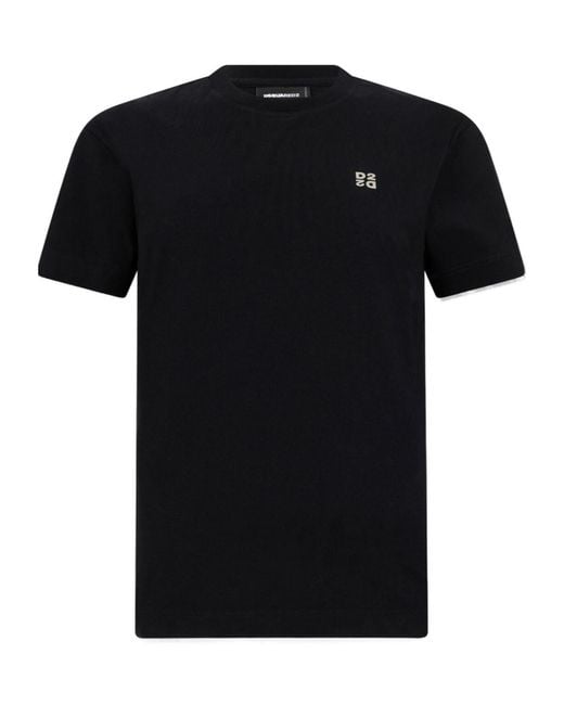 DSquared² Black Metal D2 Upside Down Regular-Fit T-Shirt