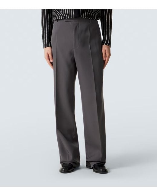 Jil Sander Gray Wool Wide-Leg Pants for men