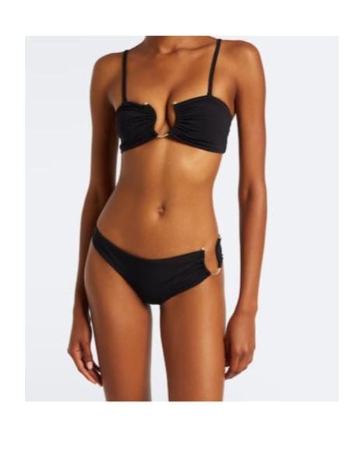 Christopher Esber Black Gathered Bikini Top