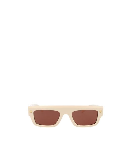 McQueen Pink Eyewear Rectangle Frame Sunglasses for men