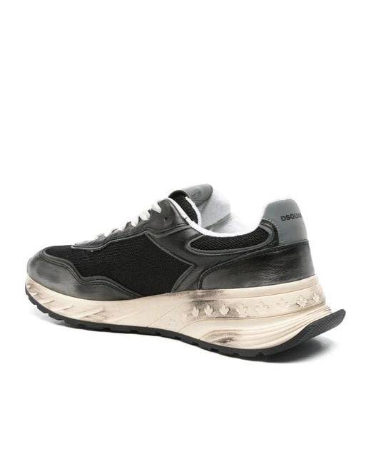 DSquared² Black Sprinter Lace-Up Sneakers for men
