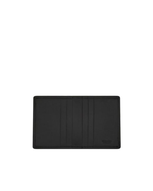 Ferragamo Black Woven Credit Card Holder for men