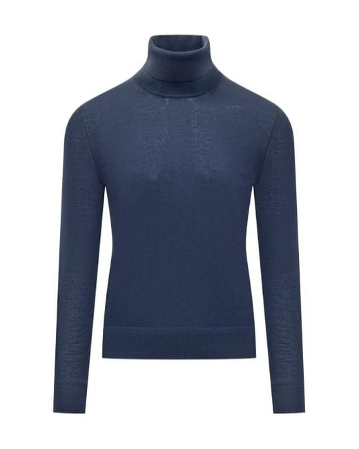 Tom Ford Blue High Neck Jumper for men