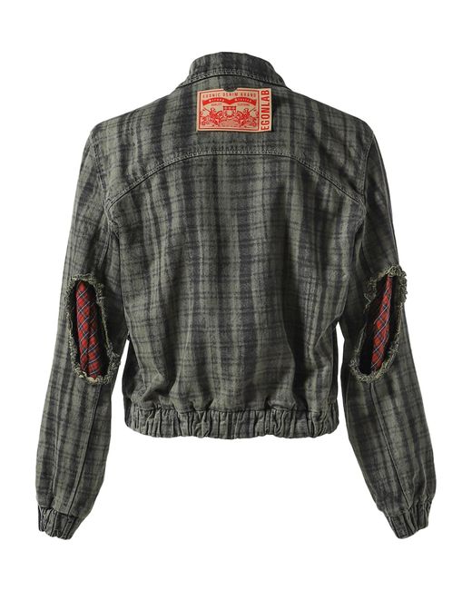 Egonlab Gray Lining Denim Bomber Jacket for men