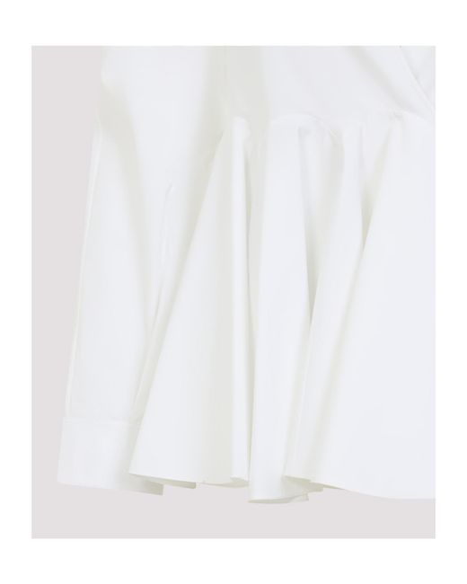 Alaïa White Alaïa V-Neck Flared Shirt