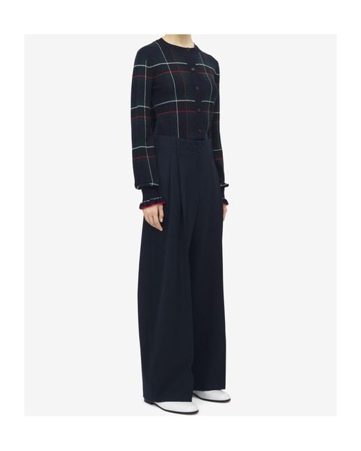 Alexander McQueen Blue Wide Leg Tailored Trousers
