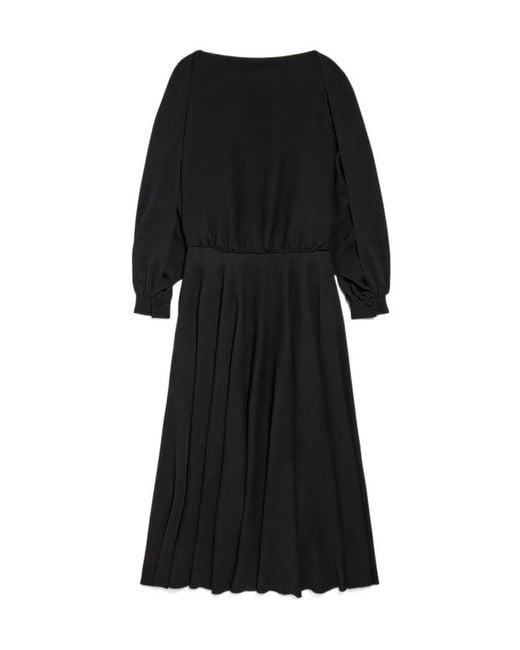 Balenciaga Black Silk-Wool Balloon Maxi Dress