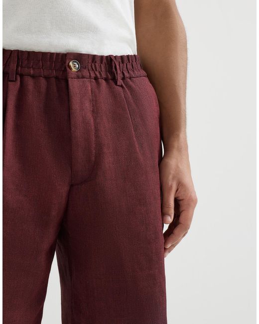 Brunello Cucinelli Red Chevron Bermuda Shorts for men