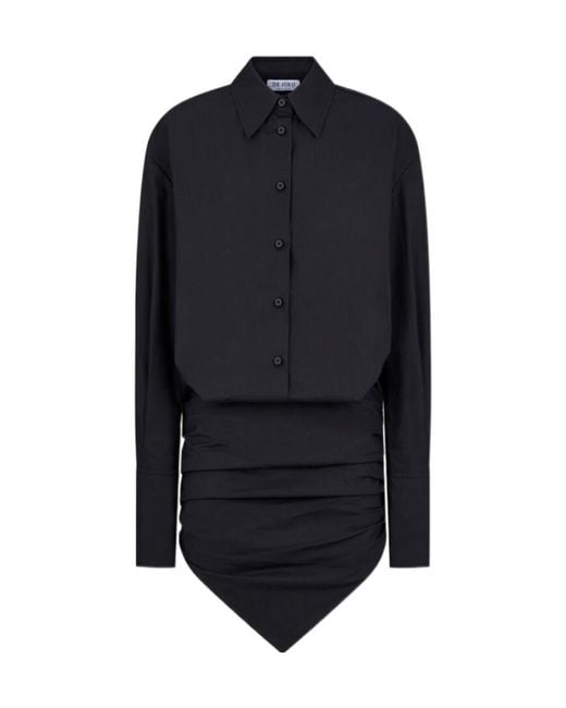 The Attico Blue The Long-Sleeved Mini Shirt Dress