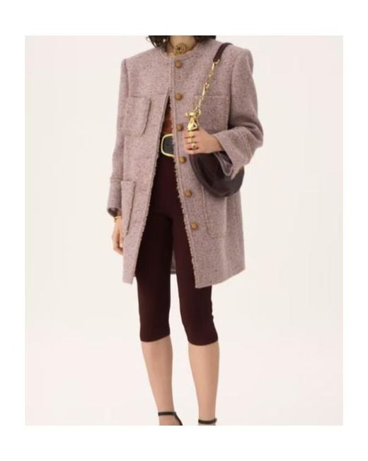 Chloé Purple Button Patch Pocket Coat