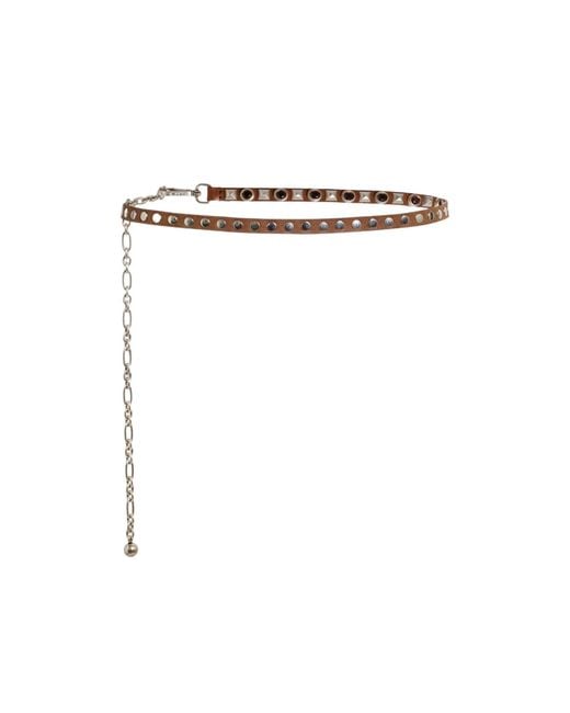 Etro White Studded Embellished Chained Belt