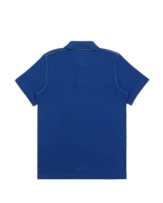 EA7 Blue Logo Printed Polo Shirt for men