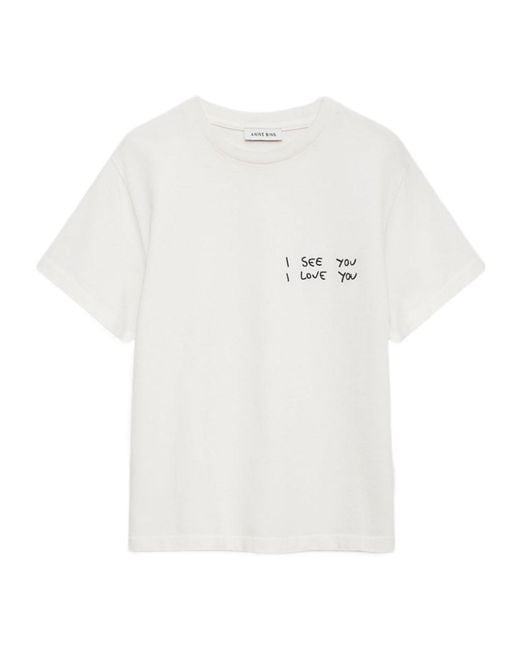Anine Bing White Shelley Short-Sleeve T-Shirt