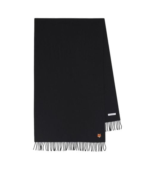 Maison Kitsuné Black Maison Kitsuné Fox Head Scarf for men