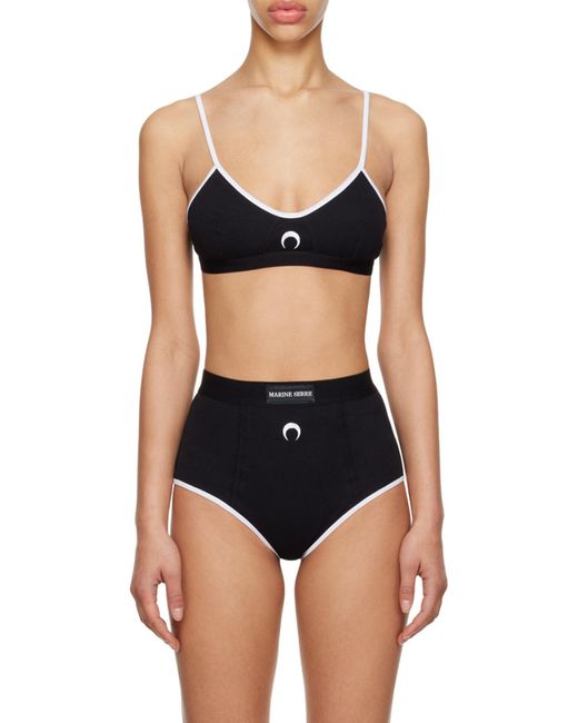 MARINE SERRE Black Logo Bra