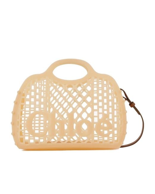 Chloé Metallic Chloé Cage Studded Tote Bag