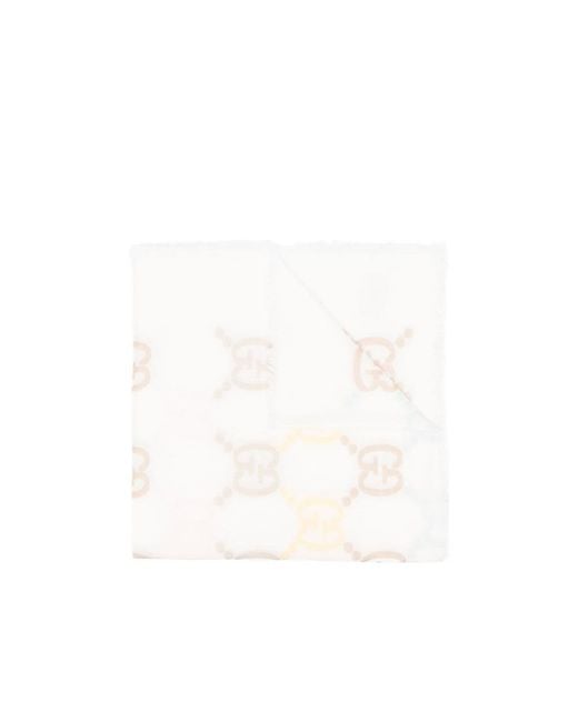 Gucci White Gg-Logo Scarf