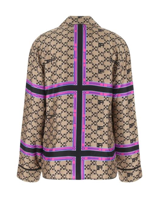 Off-White c/o Virgil Abloh Purple Monogram Pajama Shirt