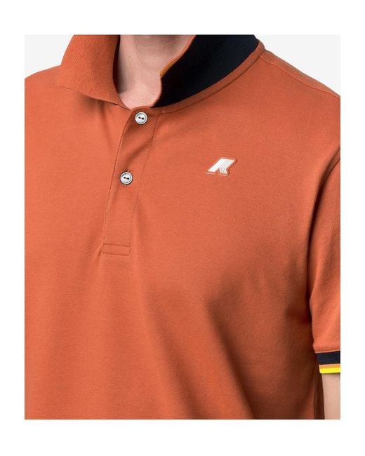 K-Way Orange Tipped Trim Polo Shirt for men