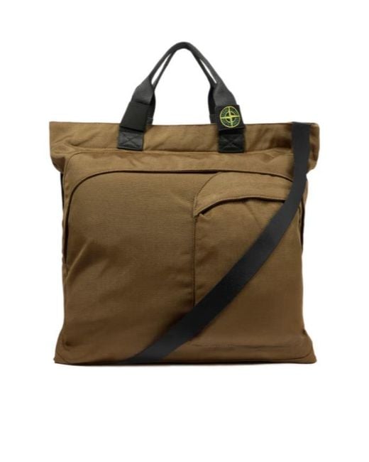 Stone Island Green Cordura 1500 Tote Bag for men