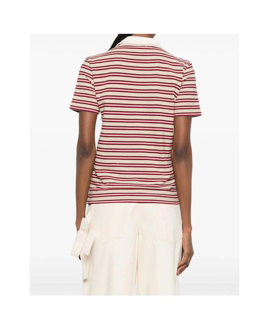 A.P.C. Red Striped Polo T-Shirt