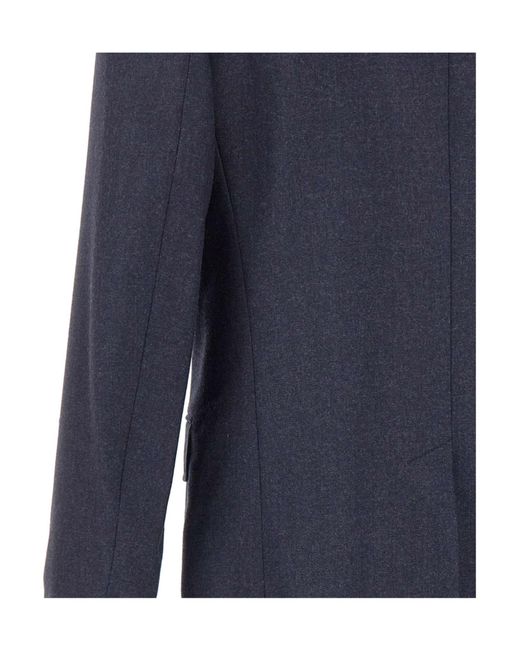 MM6 by Maison Margiela Blue Frayed Single-Breasted Blazer for men