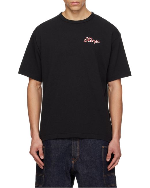 KENZO Black Winter Holidays Oversized T-Shirt for men