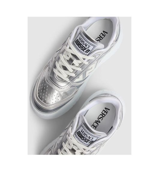 Versace White Lacing Low-Cut Skate Shoes for men