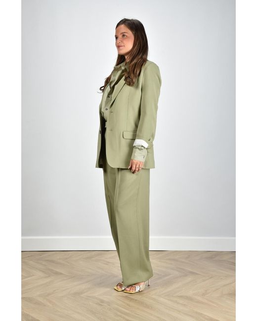 AMI Green Single-Breasted Textured Blazer
