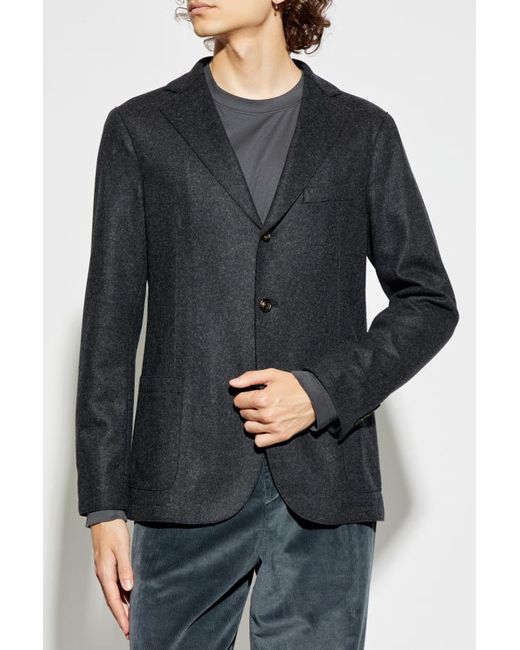 Eleventy Black Blazer With Detachable Hood for men