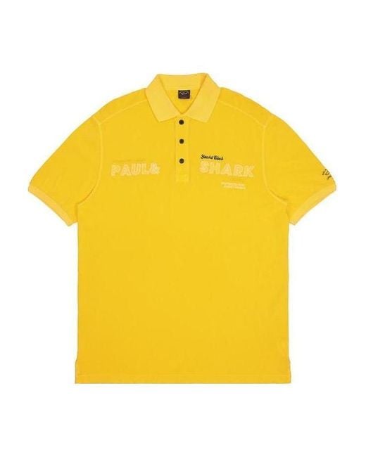 Paul & Shark Yellow Logo Embroidered Polo Shirt for men