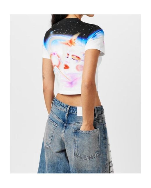 Casablanca Blue Printed Crew Neck T-Shirt