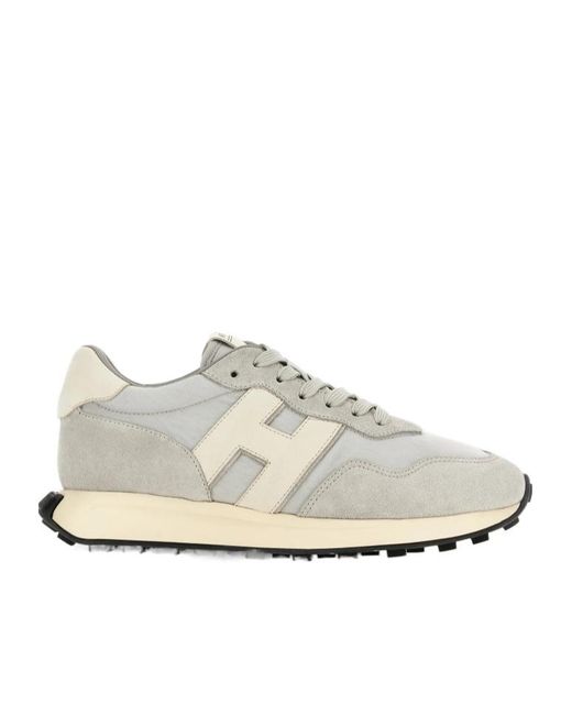 Hogan White H601 Lace-Up Sneakers for men