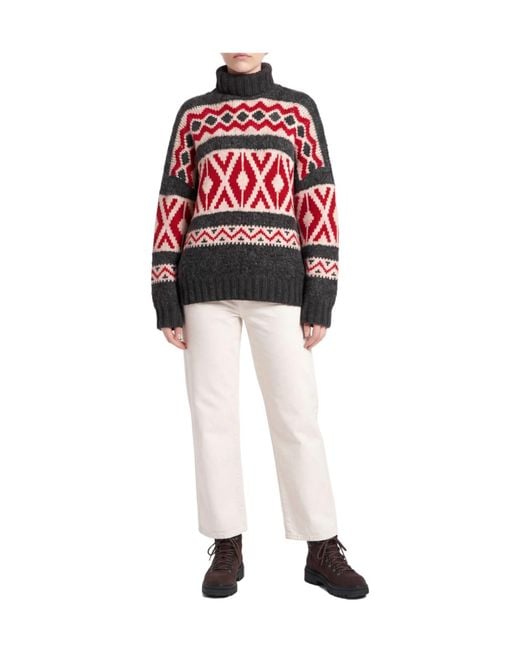 Brunello Cucinelli Red Turtleneck Cashmere