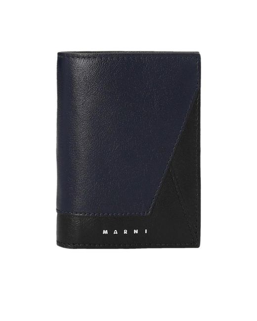 Marni Blue And Leather Bi-Fold Wallet for men