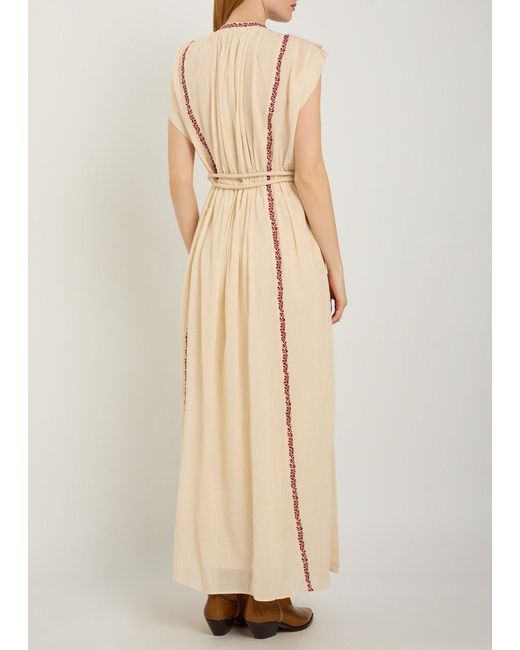 Isabel Marant Natural Embroidered Cotton Dress