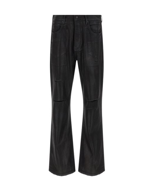 Purple Brand Black Distressed Foil Bootcut Jeans for men