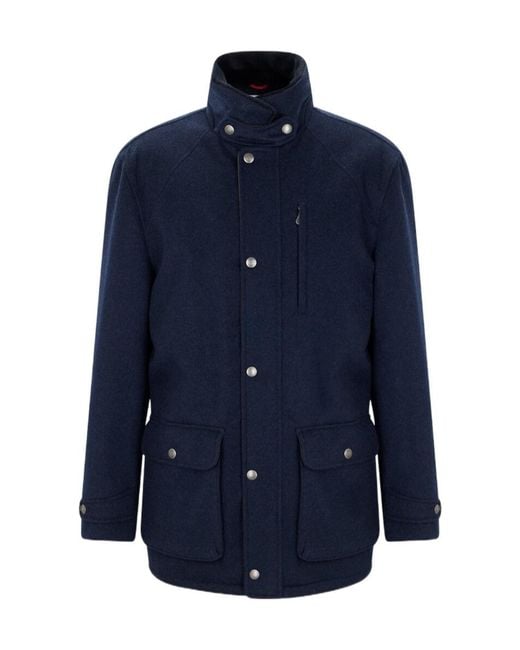 Brunello Cucinelli Black High-Necked Long-Sleeved Cotton Coat for men