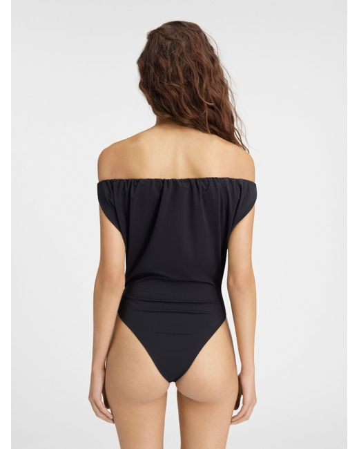Jacquemus Black Ruched One-Piece Swimsuit