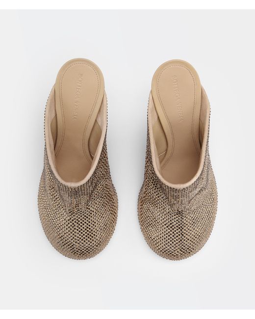 Bottega Veneta Brown Dot Sock Embellished Mules