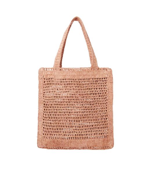 Chloé Pink Chloé Summer Banana Logo Detailed Tote Bag