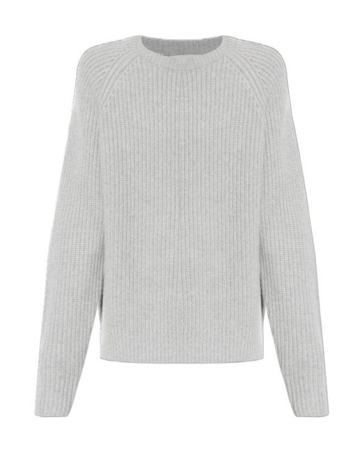 Lisa Yang Gray Raglan-Sleeve Crew-Neck Sweater for men