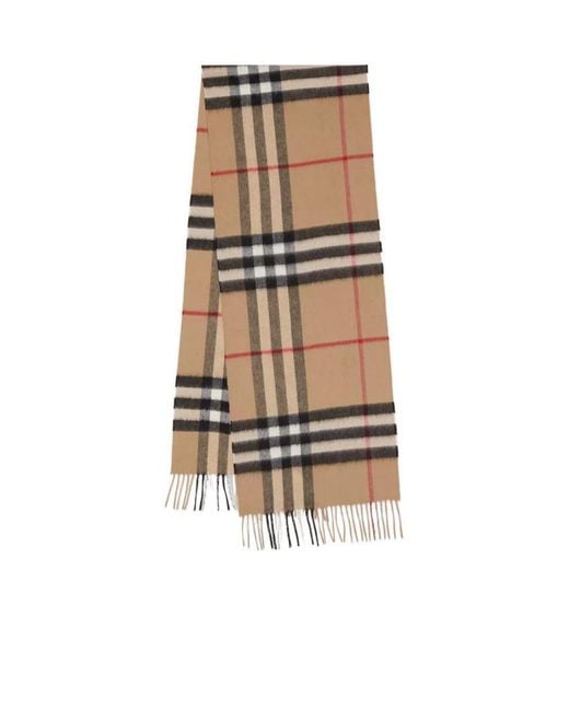 Burberry Natural Checked Fringed-Edge Scarf for men