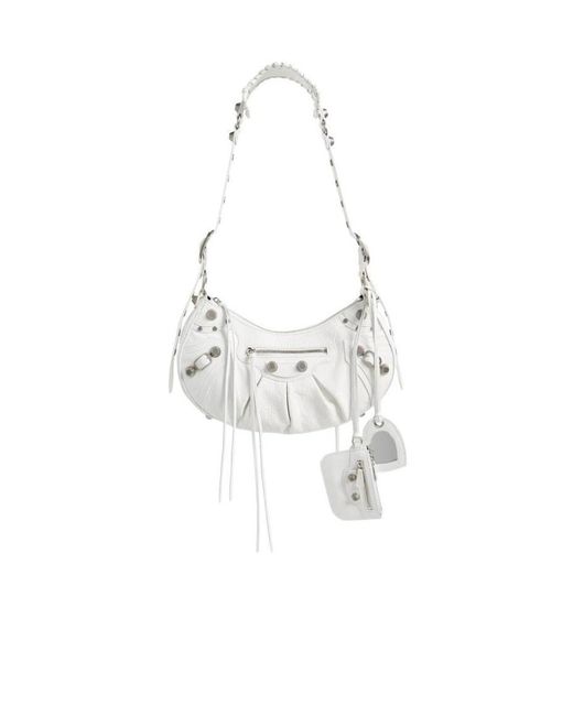 Balenciaga White Le Cagole Small Shoulder Bag