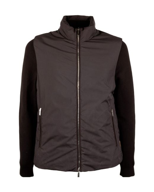 Moorer Black Long-Sleeve Knitted Jacket for men