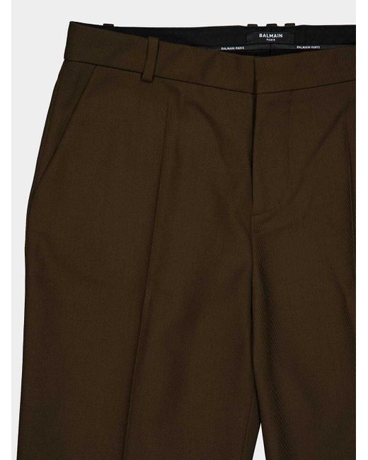 Balmain Black Tailored Wool Trousers for men