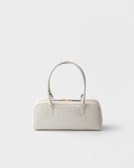Prada Natural Medium Leather Top-Handle Bag