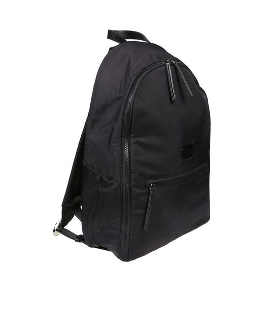 A.P.C. Black Logo Patch Zip-Up Backpack for men